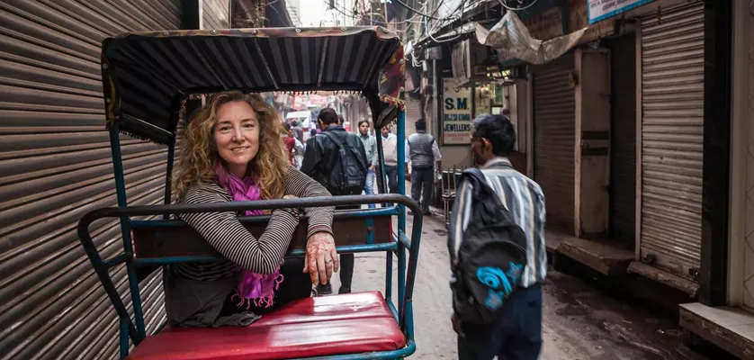 Group of travellers on a guided Golden Triangle India tour