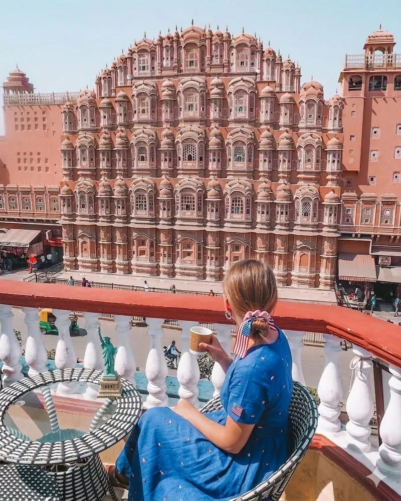 Cozy coffee spot with stunning Hawa Mahal view in Jaipur